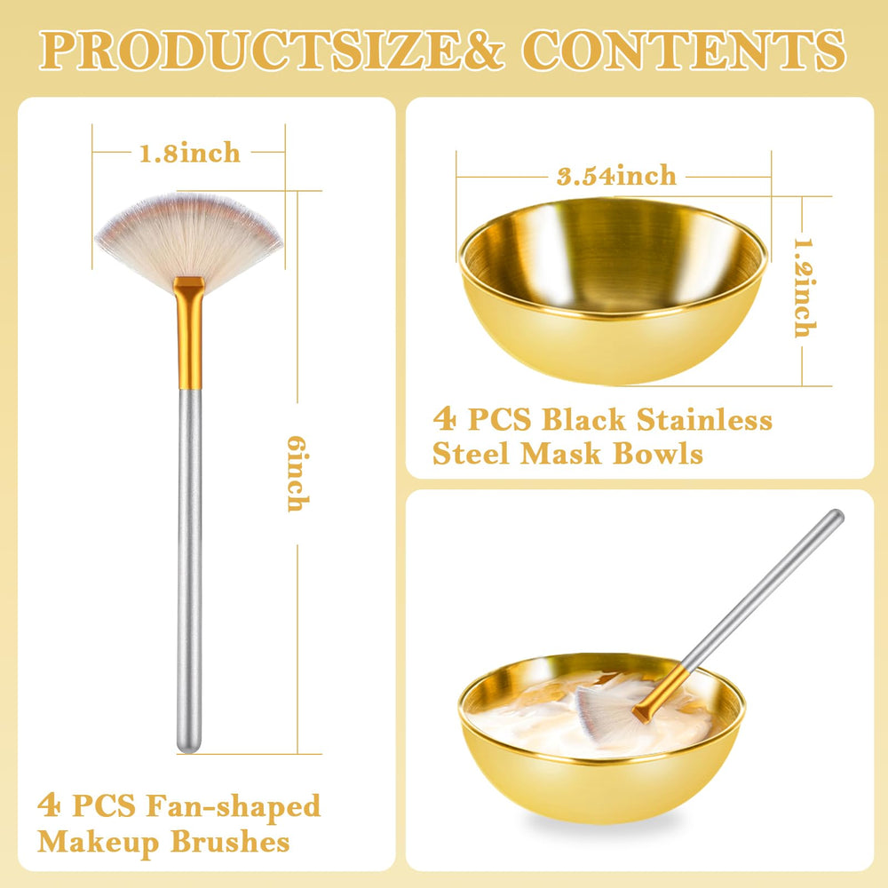 DLUGOPIS gold facial brushes with soft bristles for even application.