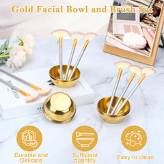 DLUGOPIS 4-pack gold stainless steel bowls, durable and easy to clean.