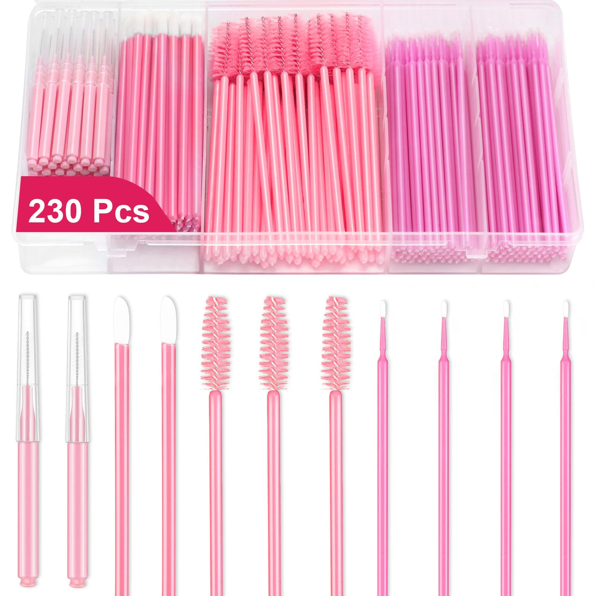 DLUGOPIS pink brow lamination kit box keeps tools organized for travel