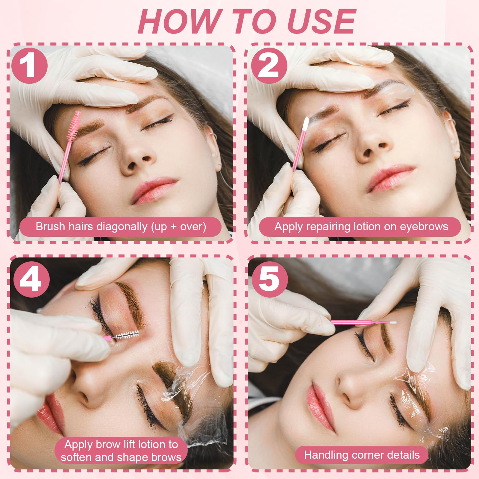 DLUGOPIS pink cotton swabs brushes for clean edge detailing and dye application