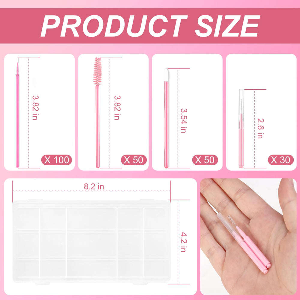 DLUGOPIS pink interdental brushes for precise eyebrow shaping and detailing