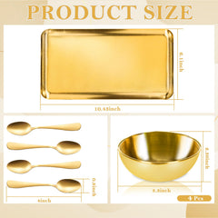 DLUGOPIS tazones dorados para mascarillas, ideales para mezclar y aplicar tratamientos.