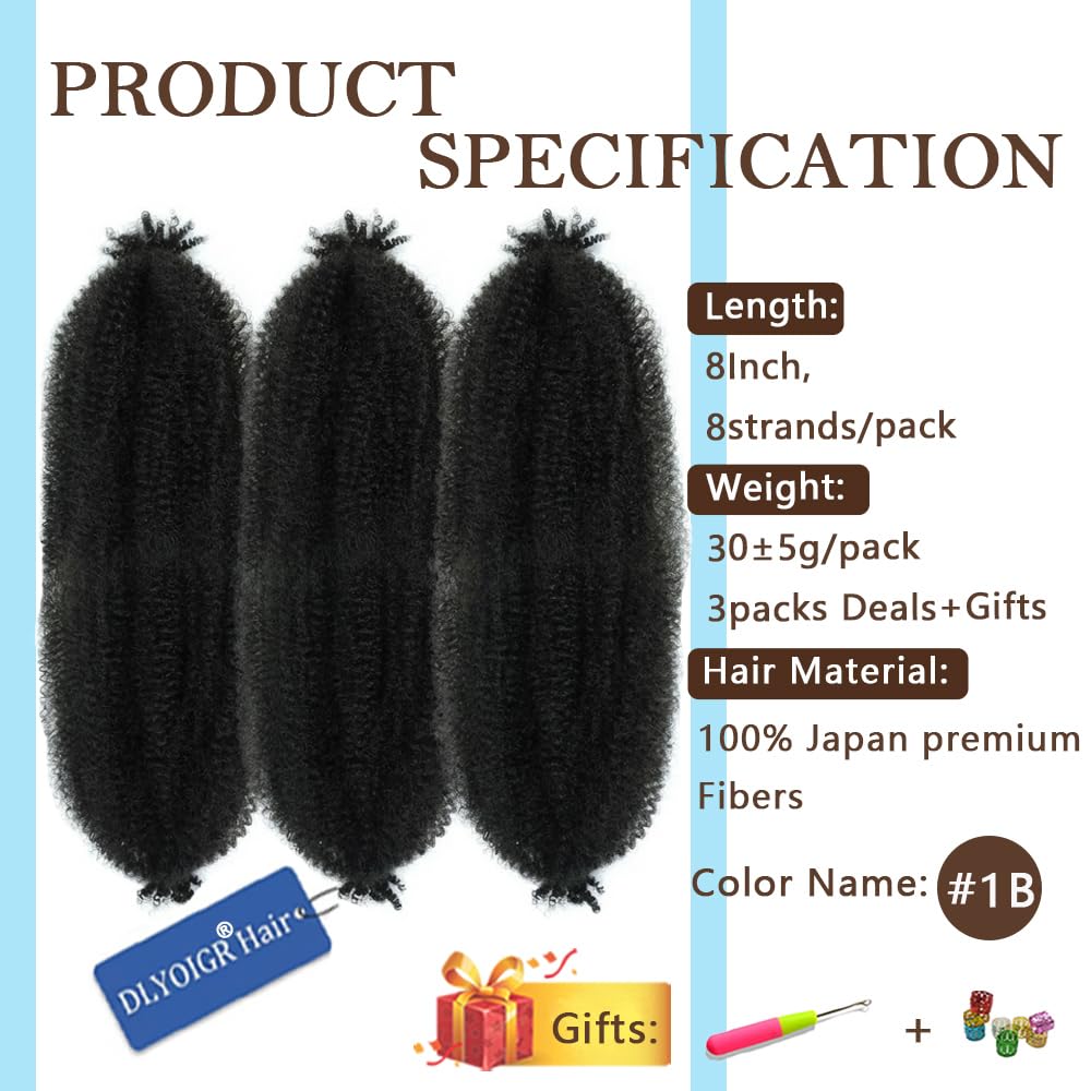 Dlyoigr Afro Twist Hair soft texture blends naturally for comfortable wear