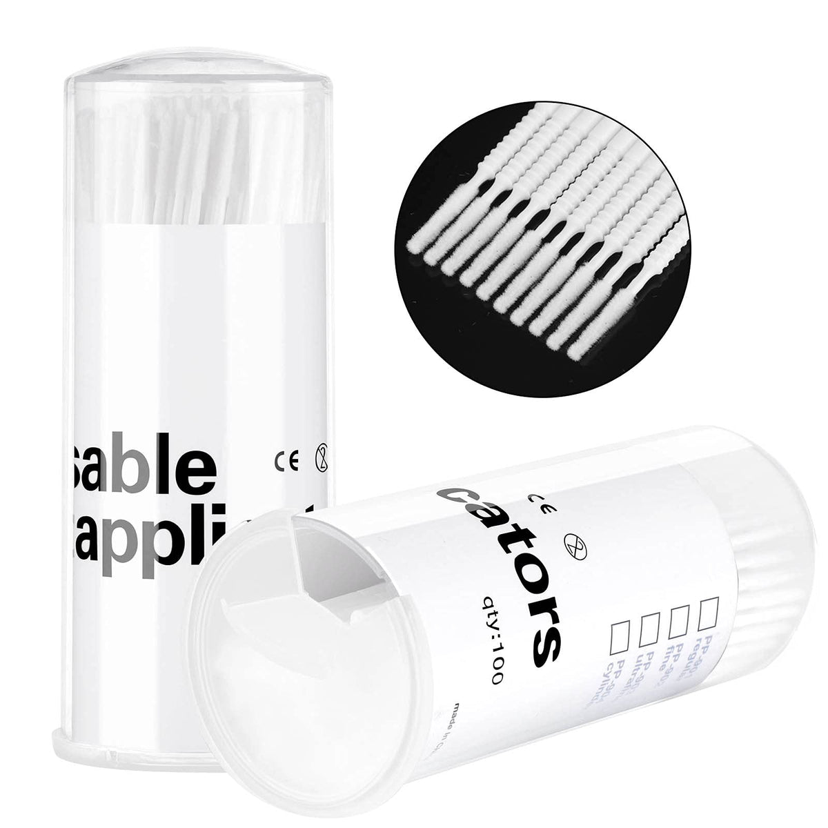 Dming microswab for eyelash extension removal with bendable head for precise lash contact.