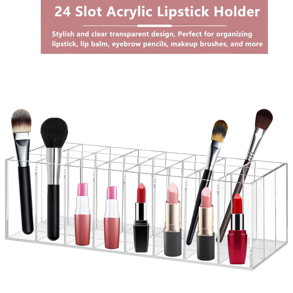 Dmopipp clear acrylic lip color rack showcases shades while saving vanity space.