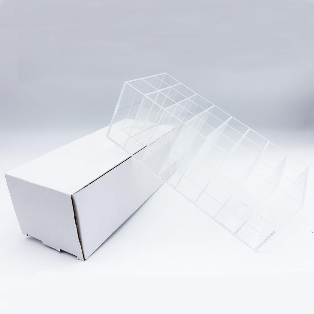 Dmopipp lipstick display blends with decor while keeping essentials organized.