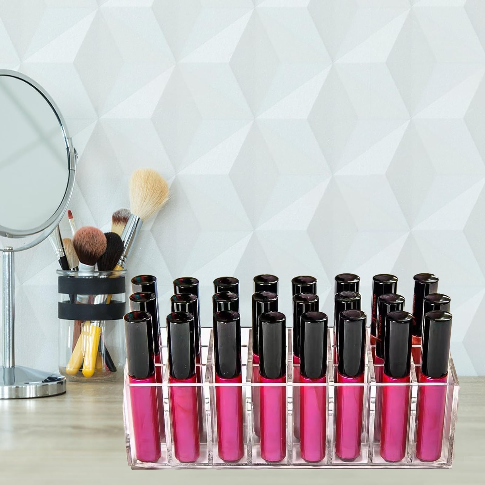 Dmopipp compact yet sturdy design saves space on your vanity.