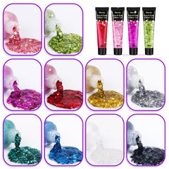 Dmsky glitter gel in silver adds reflective shine for stage and party looks