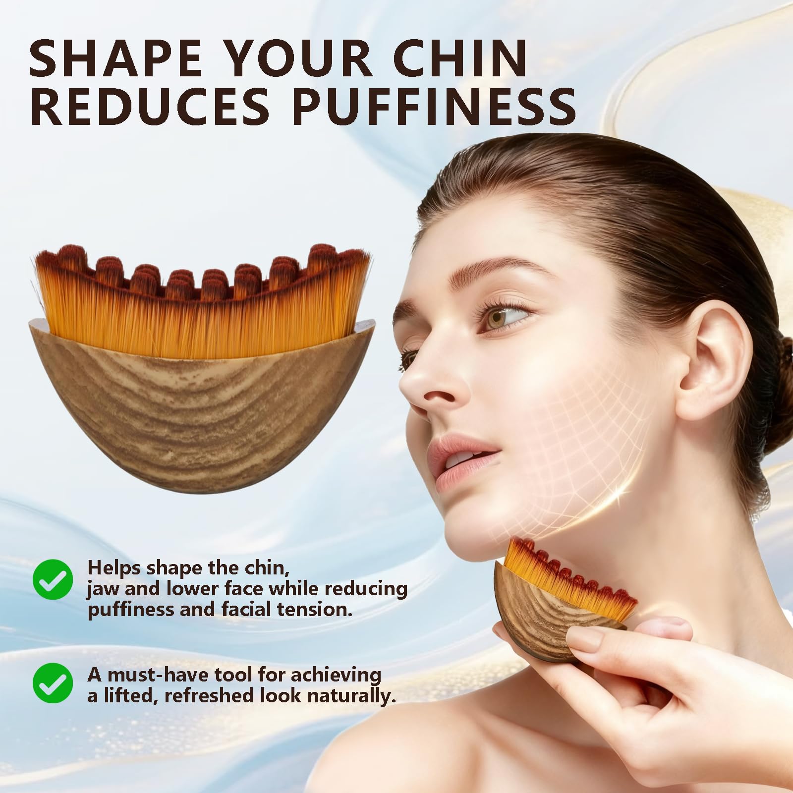 DMwespe lymphatic drainage brush with ultra-soft bristles glides smoothly for comfortable skincare.