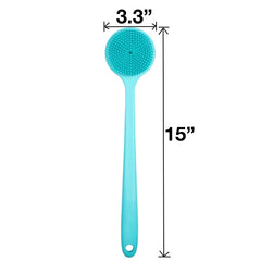 DNC cepillo de ducha azul de silicona para uso diario.