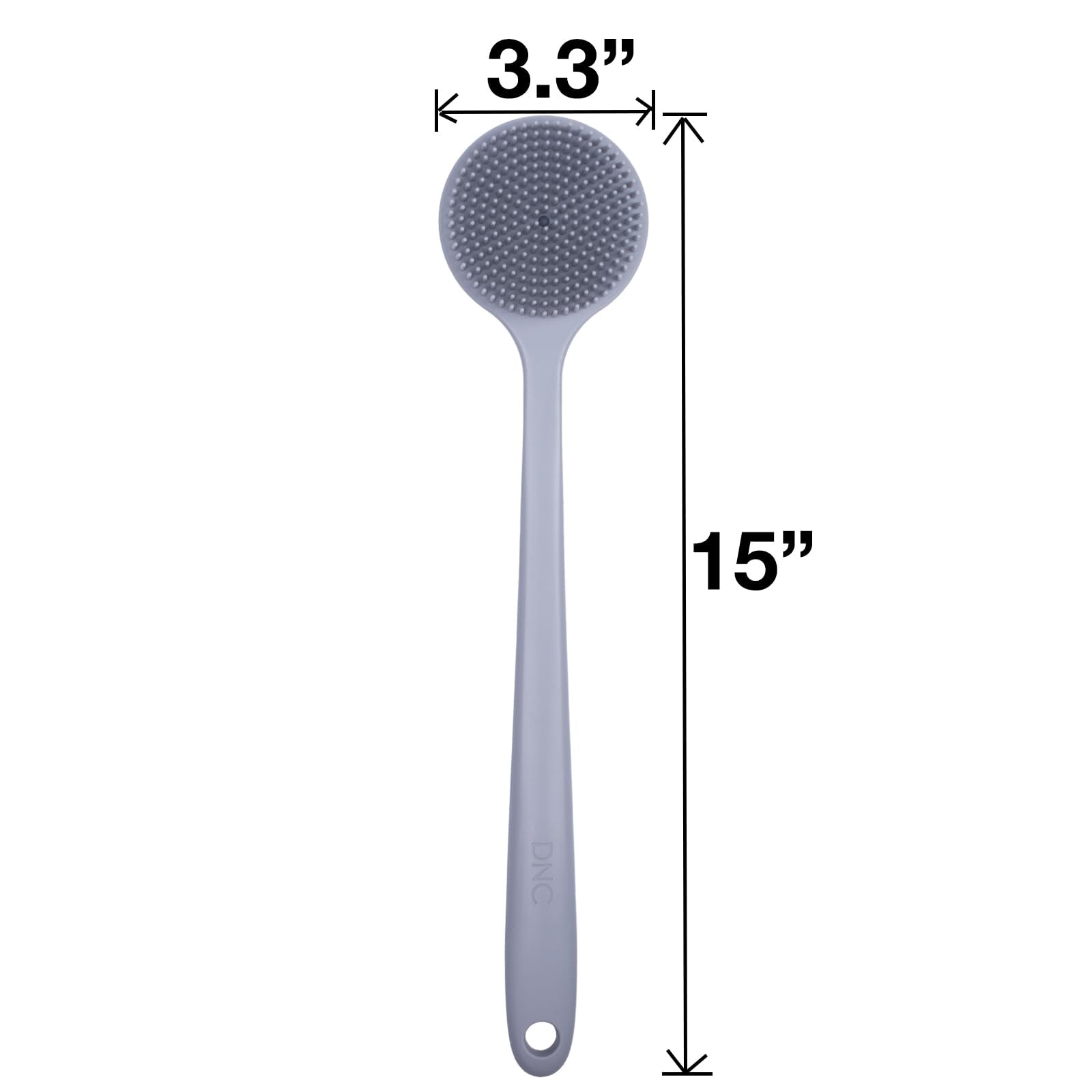 Bristles close-up on the DNC silicone back scrubber for gentle cleansing