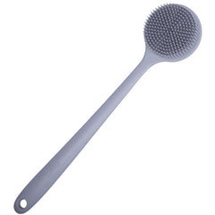 DNC silicone back scrubber with long handle front view for easy back cleansing