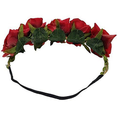DNHCLL red artificial rose crown perfect for bridal shoots