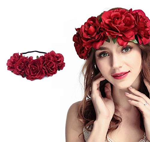 DNHCLL synthetic rose headpiece lightweight 50 cm for comfort