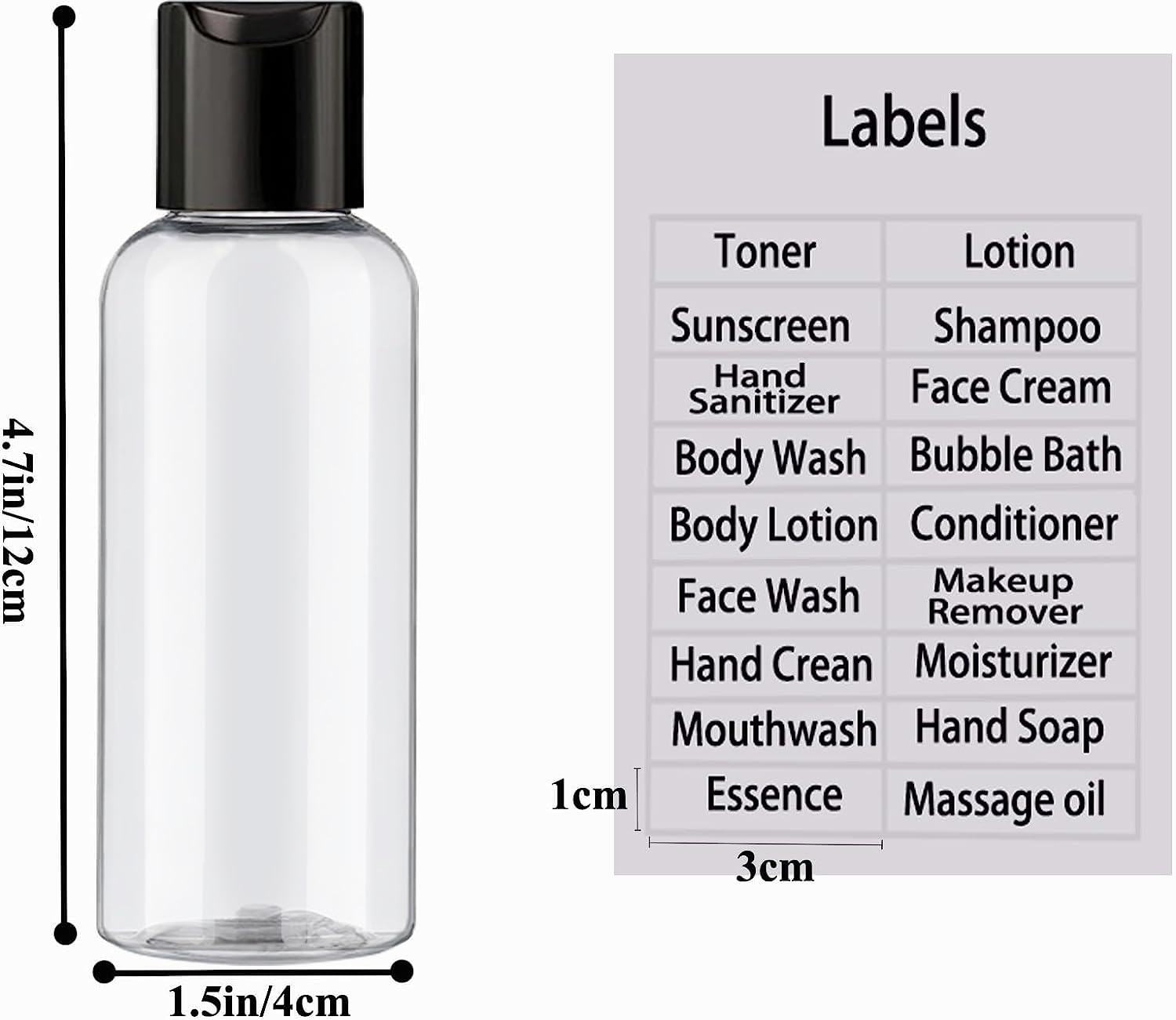 DNSEN 3-4oz containers ideal for shampoo and conditioner on trips