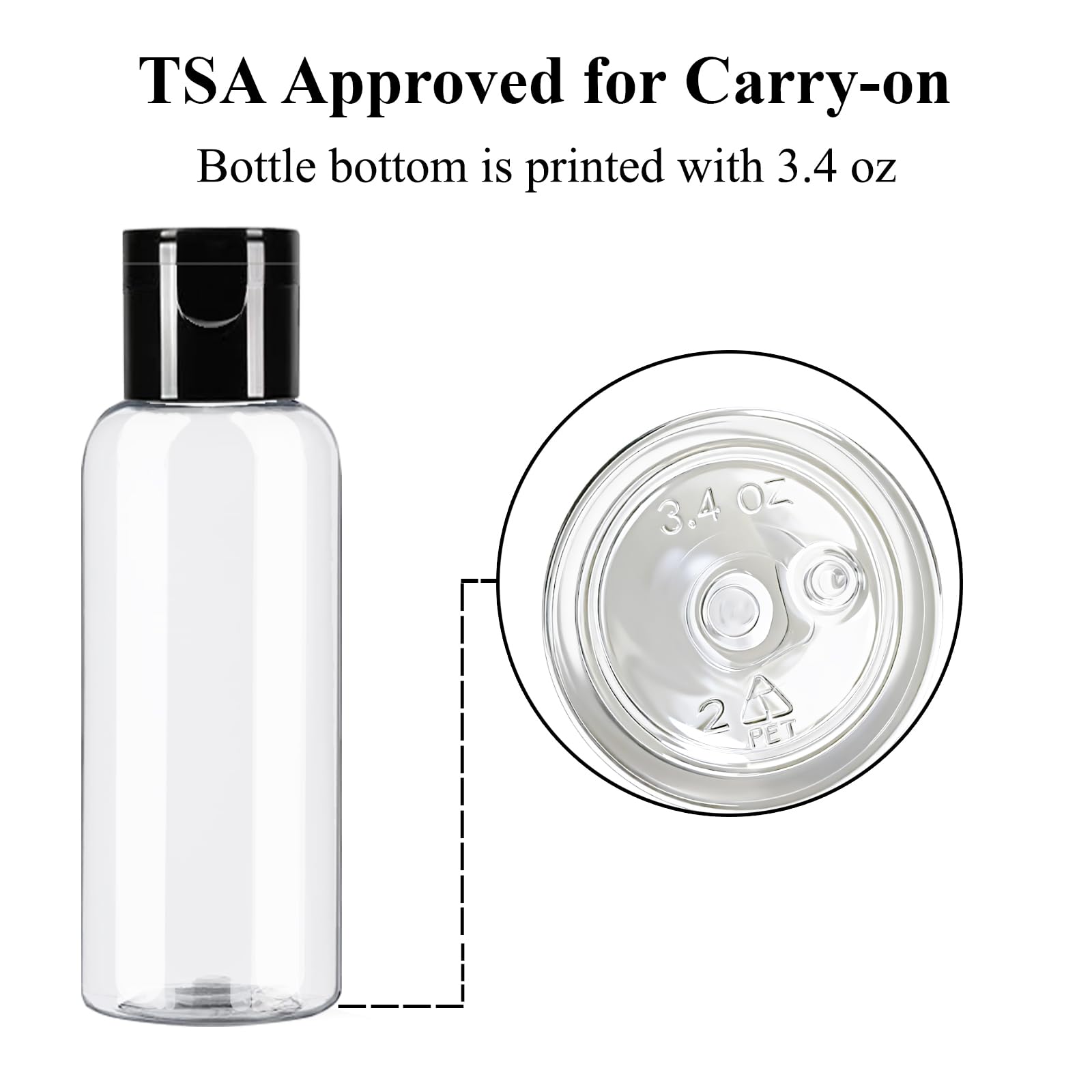 DNSEN travel bottles ideal for shampoo, conditioner, lotions and cosmetics.