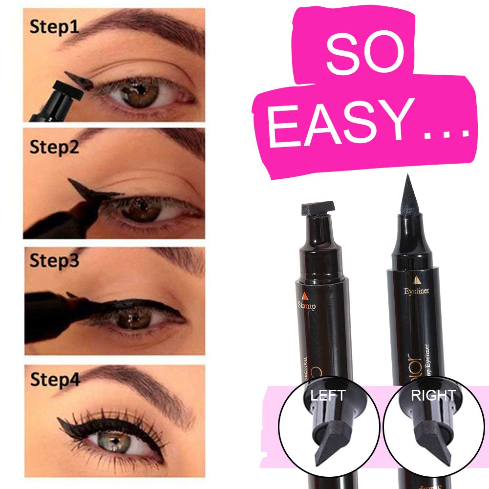 Docolor double-sided liquid pen shows stamp and precise line for defined eyes