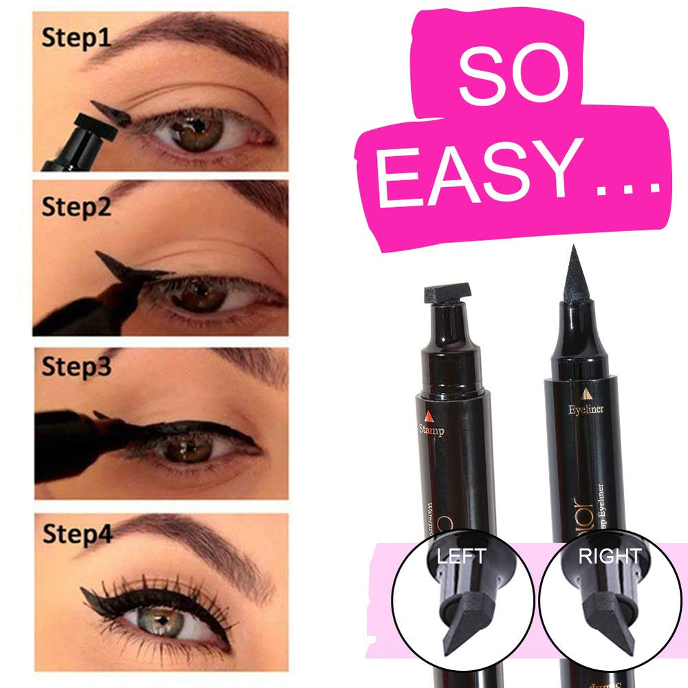 Docolor double-sided liquid pen shows stamp and precise line for defined eyes
