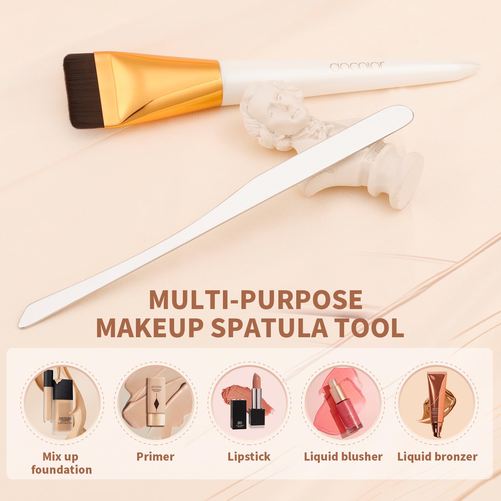 Docolor dual-edged spatula enables precise control during application
