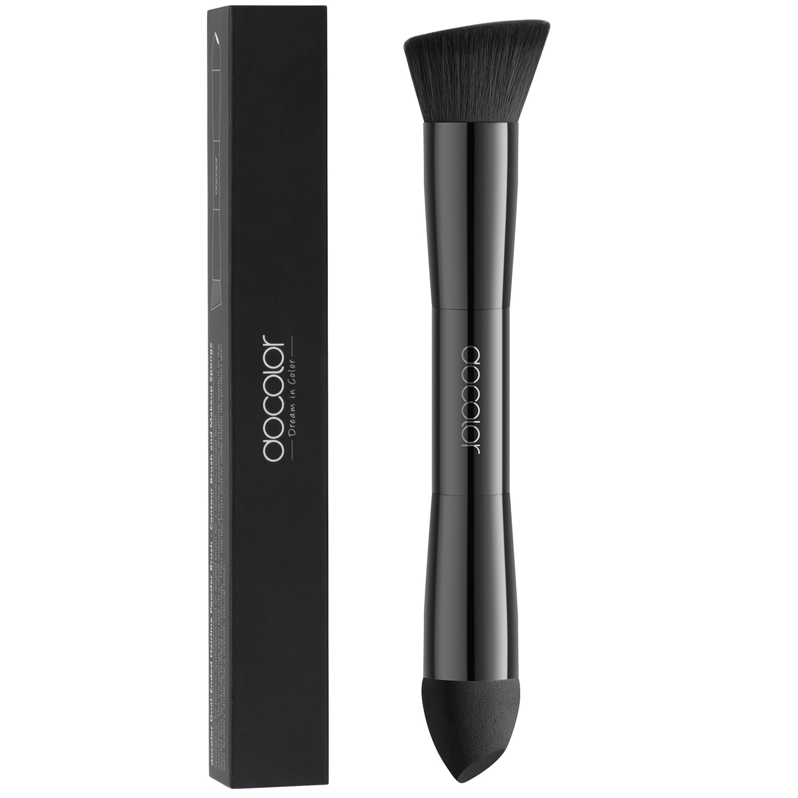 docolor dual-ended hairline powder brush for precise application and natural blending