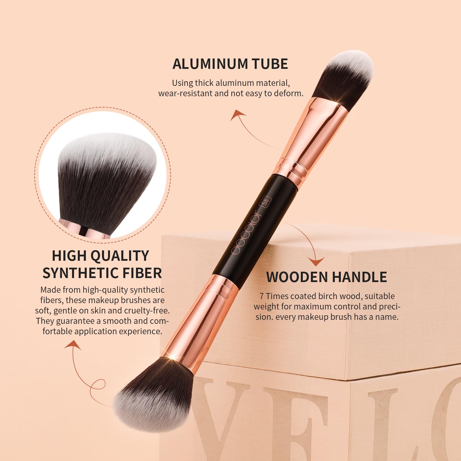 Docolor eyebrow blending brush with soft bristles for smooth lines.