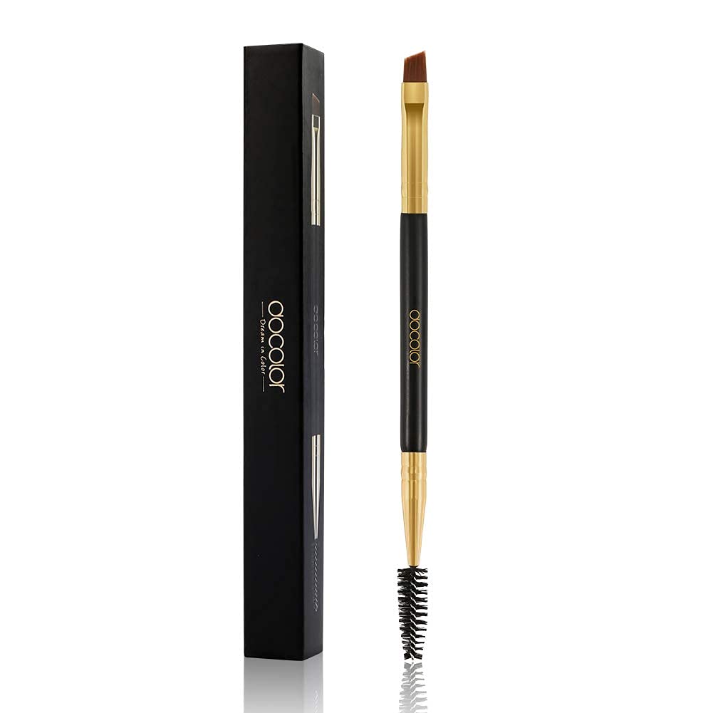 Docolor Eyebrow Brush Duo angled brush in black finish for precise shaping and lining.