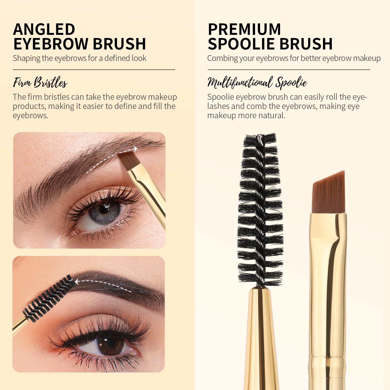 Docolor eyebrow brush duo angled brush tip delivers clean lines for defined brows.