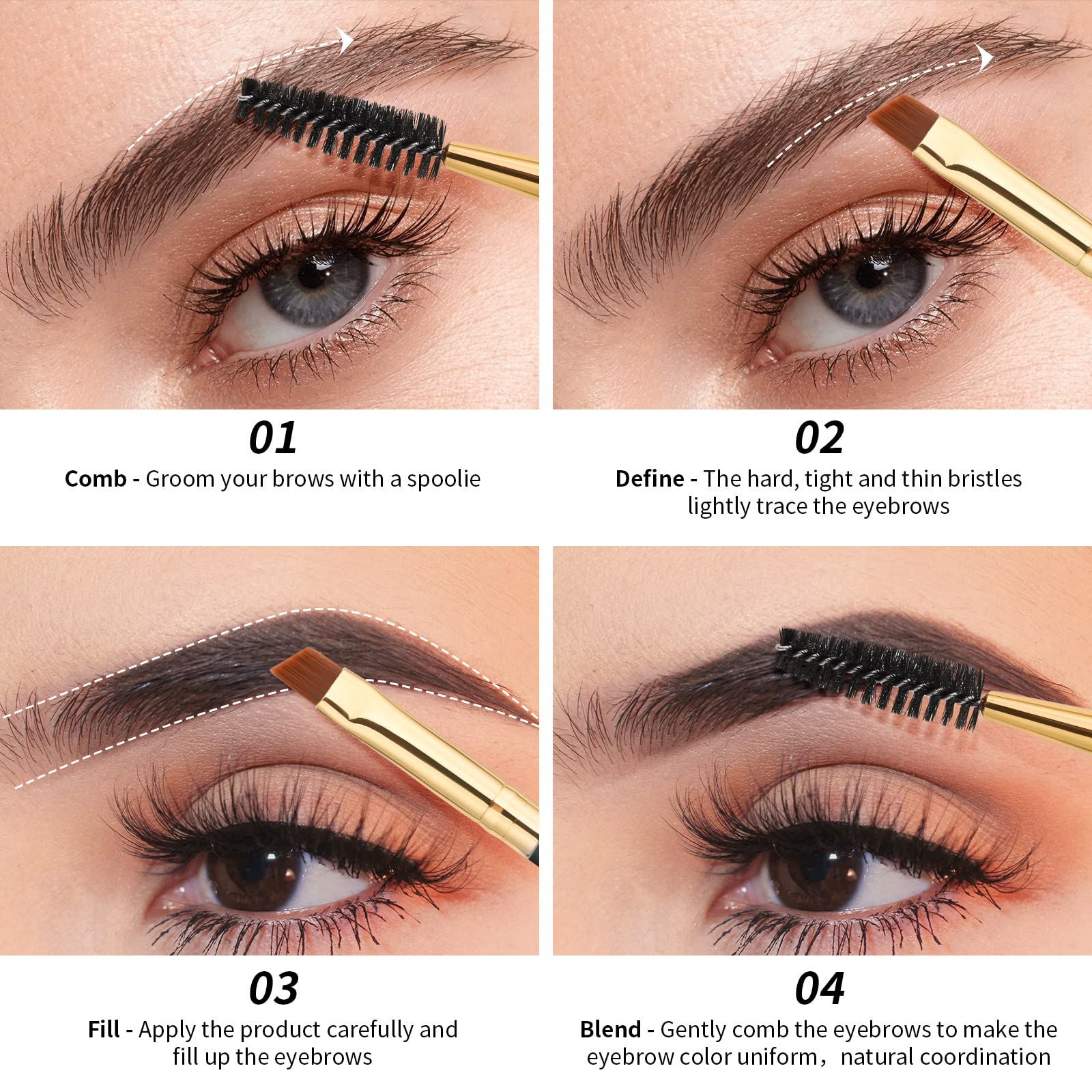 Docolor Eyebrow Brush Duo soft synthetic hair for natural eye makeup finish.