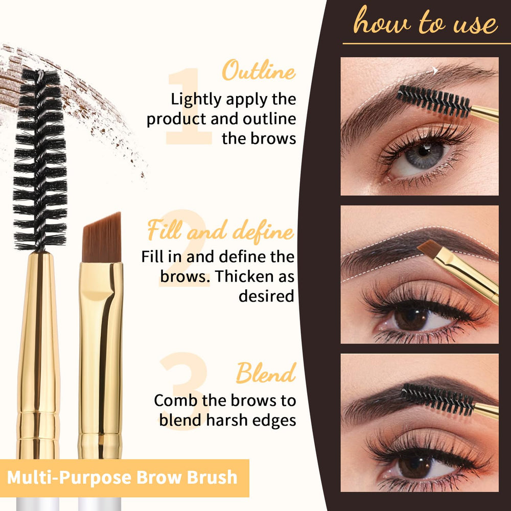 Docolor eyebrow brush duo soft-fiber spoolie prepares natural-looking brows with ease.