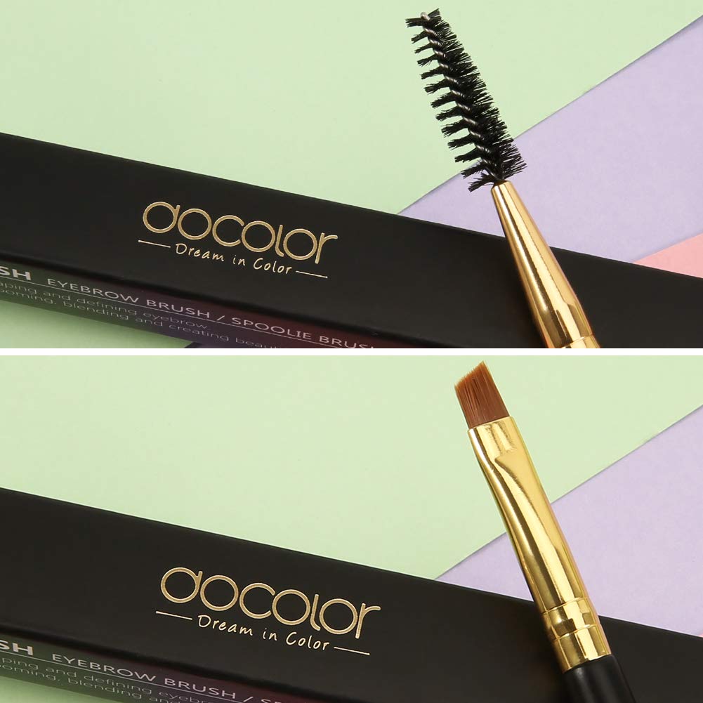 Docolor Eyebrow Brush Duo angled and thin brush for precise pigment application.