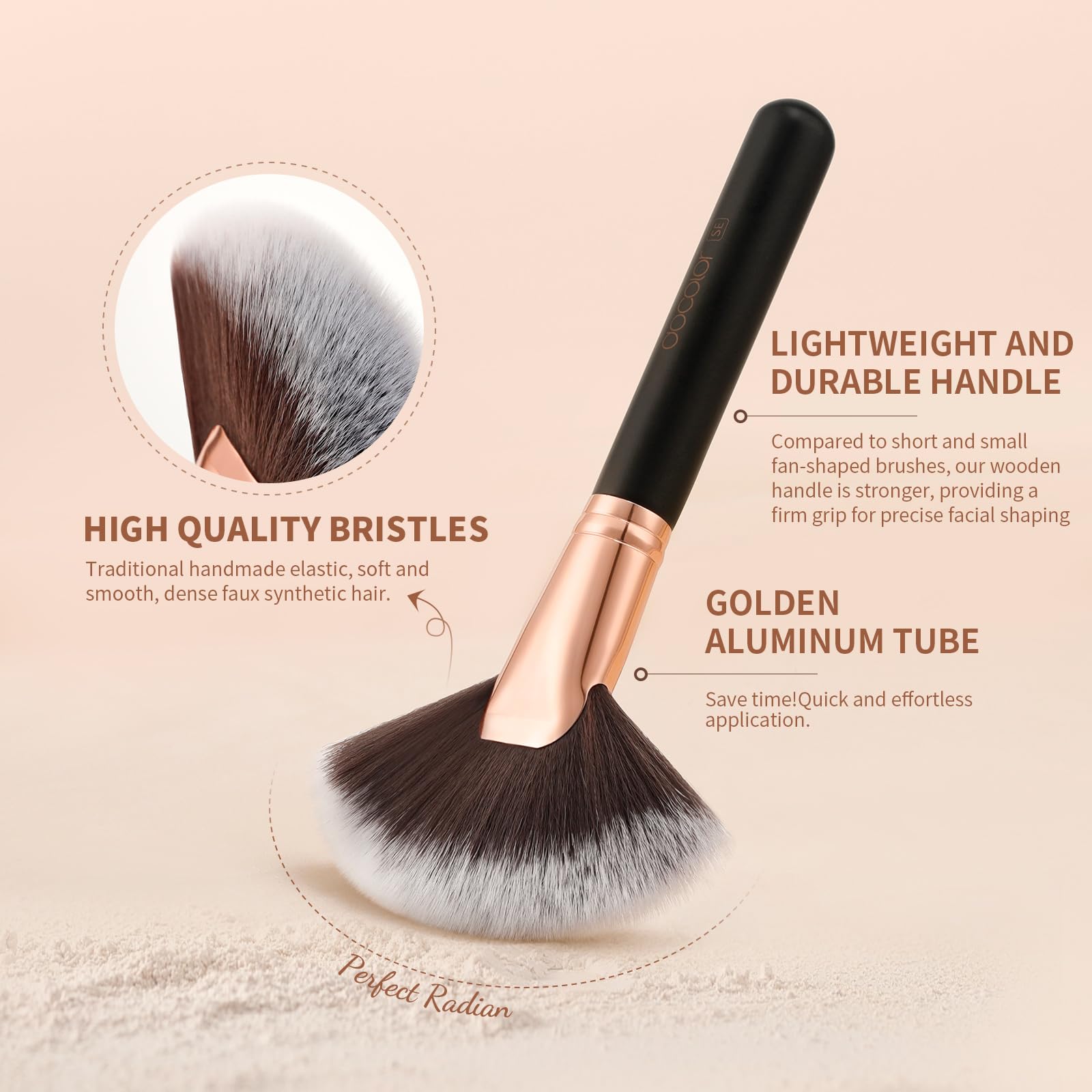 Docolor fan brush on the facial highlight for a natural glow.