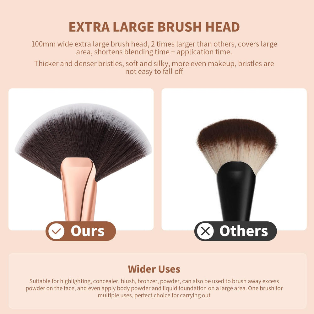 Docolor fan brush wooden handle built for durability.