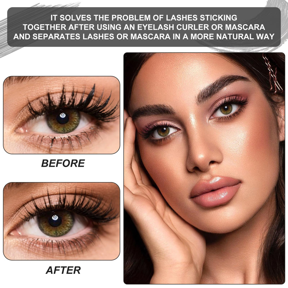Docolor curved eyelash comb reaches lash line for precise separation.