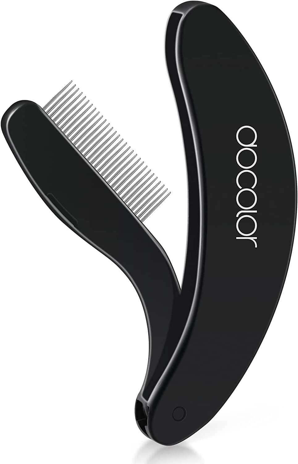 Docolor foldable eyelash comb folded compact design protects teeth during travel.
