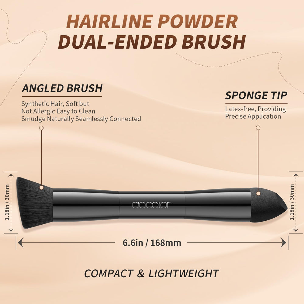 docolor hairline brush with sponge tip enables accurate coverage on thinning areas