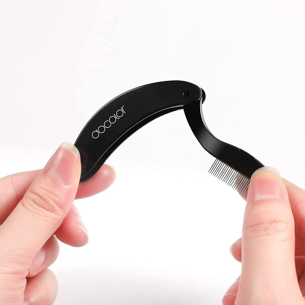 docolor lash comb with protective folding case supports travel durability.