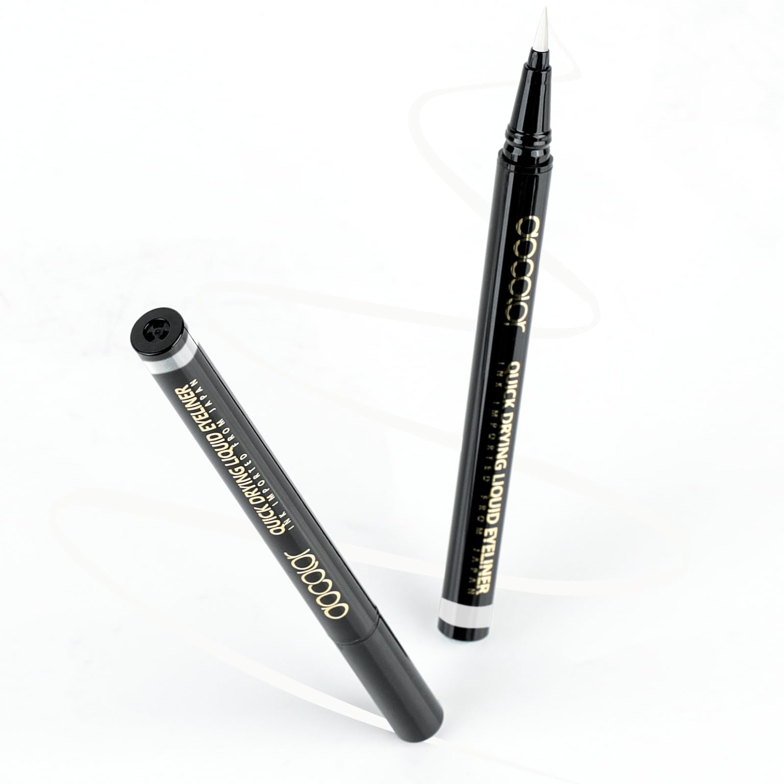 Lash-line definition that lasts through daily activities in white.