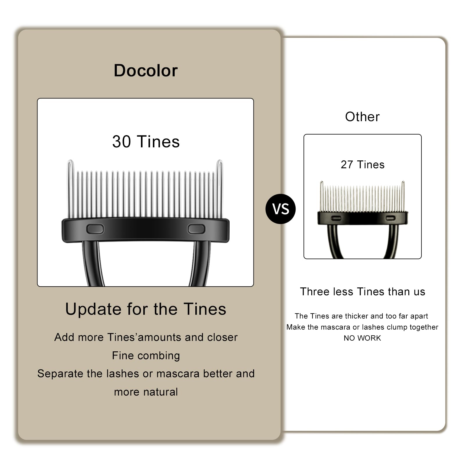 Docolor mascara finishing brush helps catch tiny clumps for a polished look.