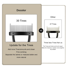 Docolor mascara finishing brush helps catch tiny clumps for a polished look.