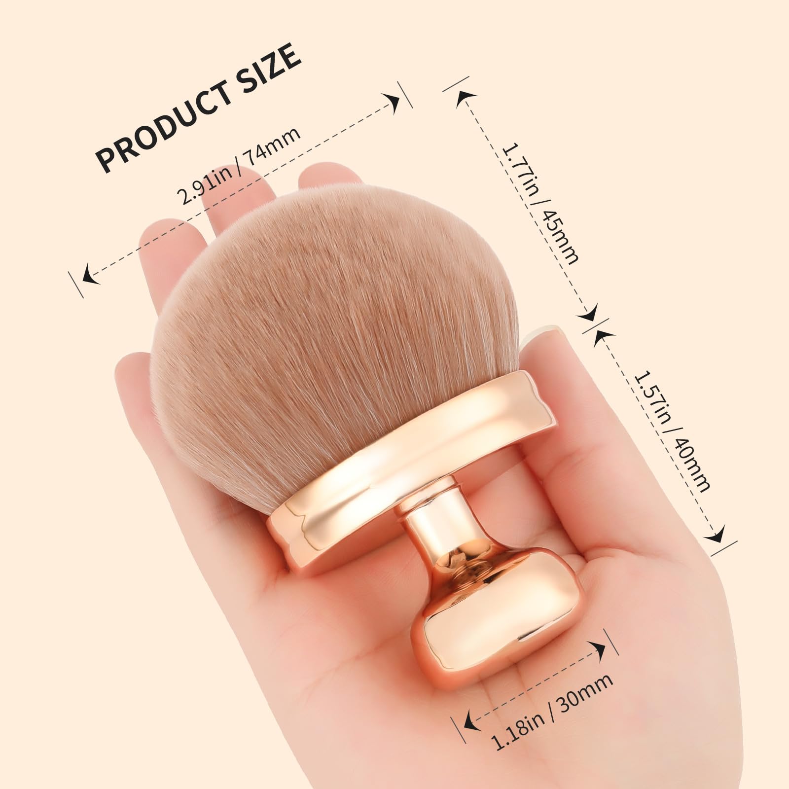 docolor Rose gold handle offers comfortable grip for precise body makeup.