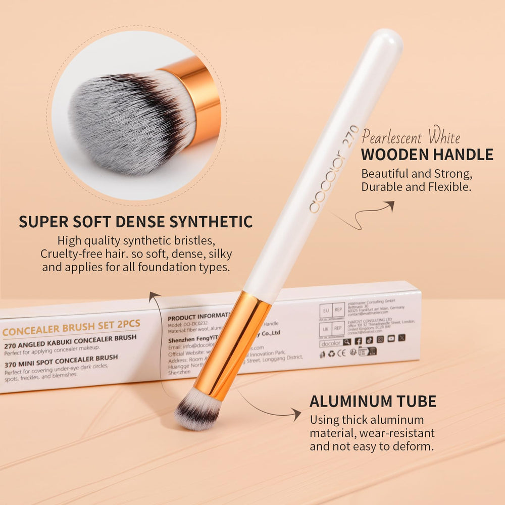 docolor synthetic fibers concealer brush feels soft and easy to clean