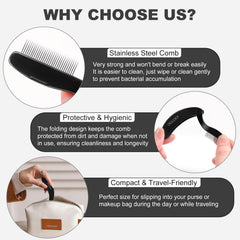 docolor travel lash comb folding compact case for on-the-go touch-ups.