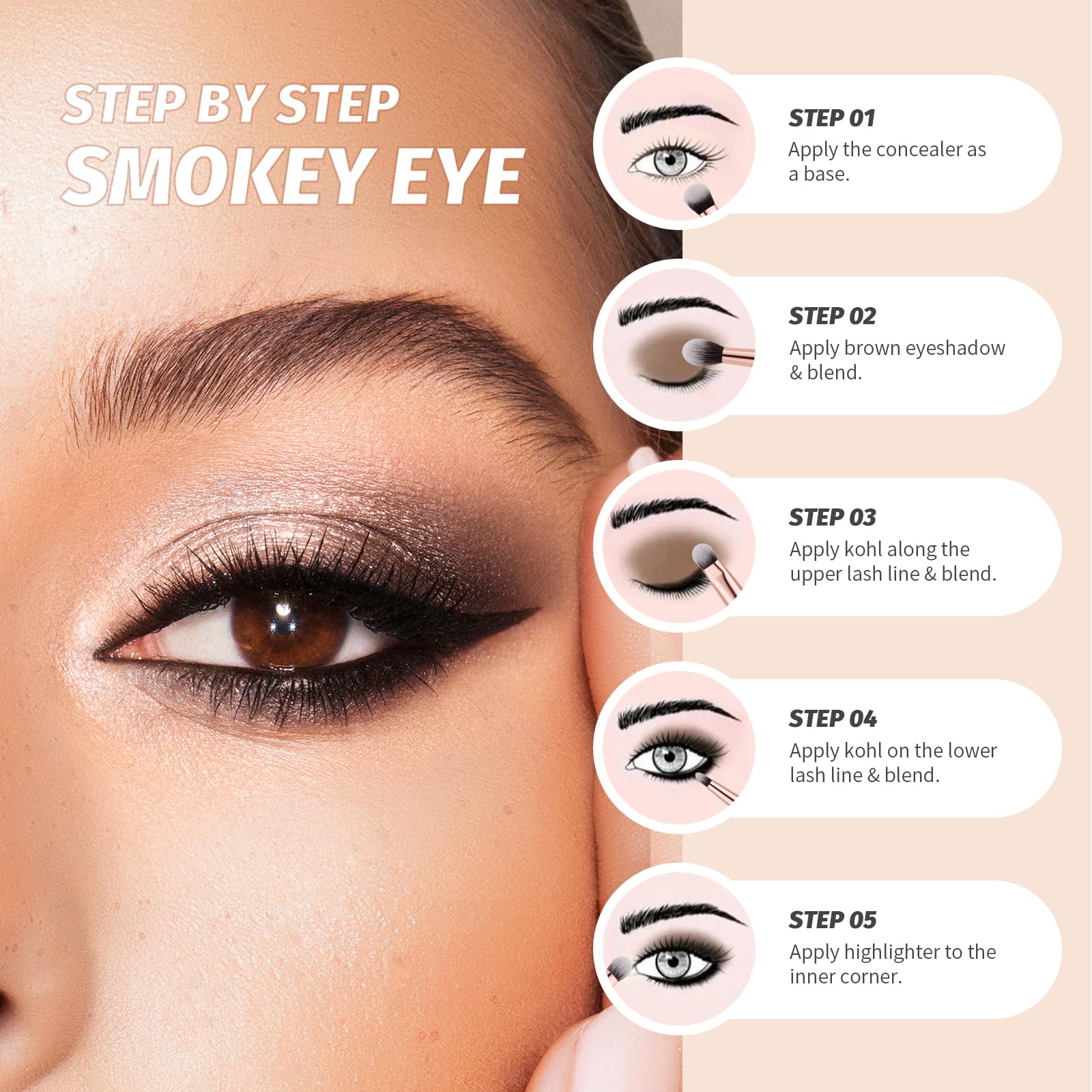 Docolor vegan lightweight wooden handle enhances comfortable makeup sessions.