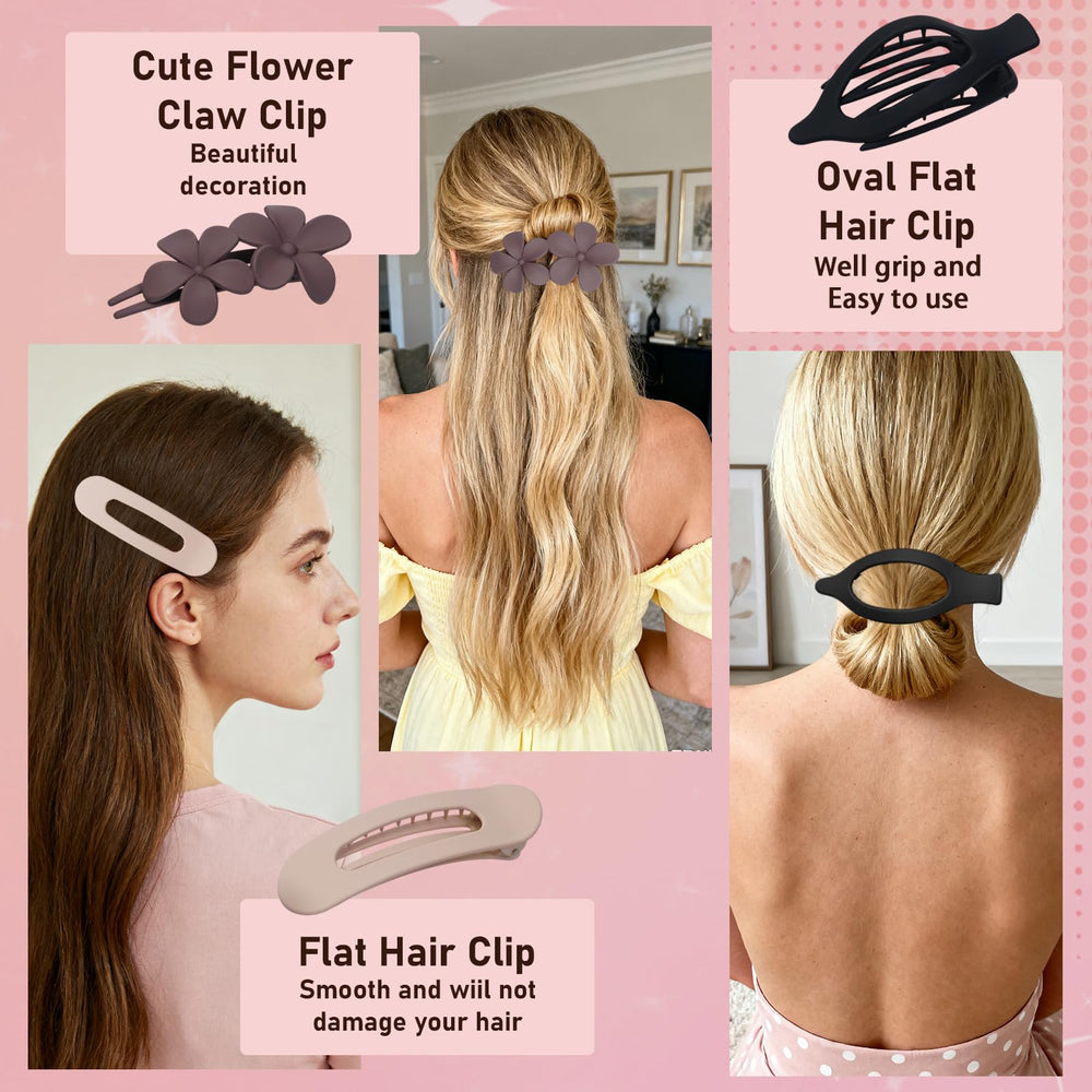 DOGODE flat claw clip provides versatile grip for both thin and thick hair.