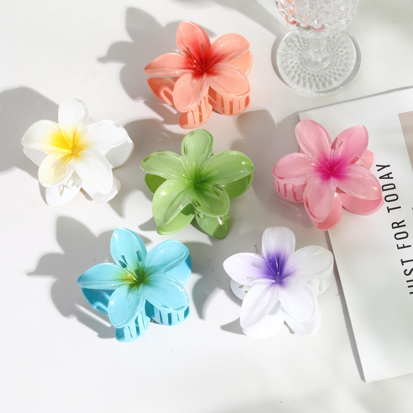 DOGODE pinza flor hawaiana de 6 piezas para peinados veraniegos con estilo.