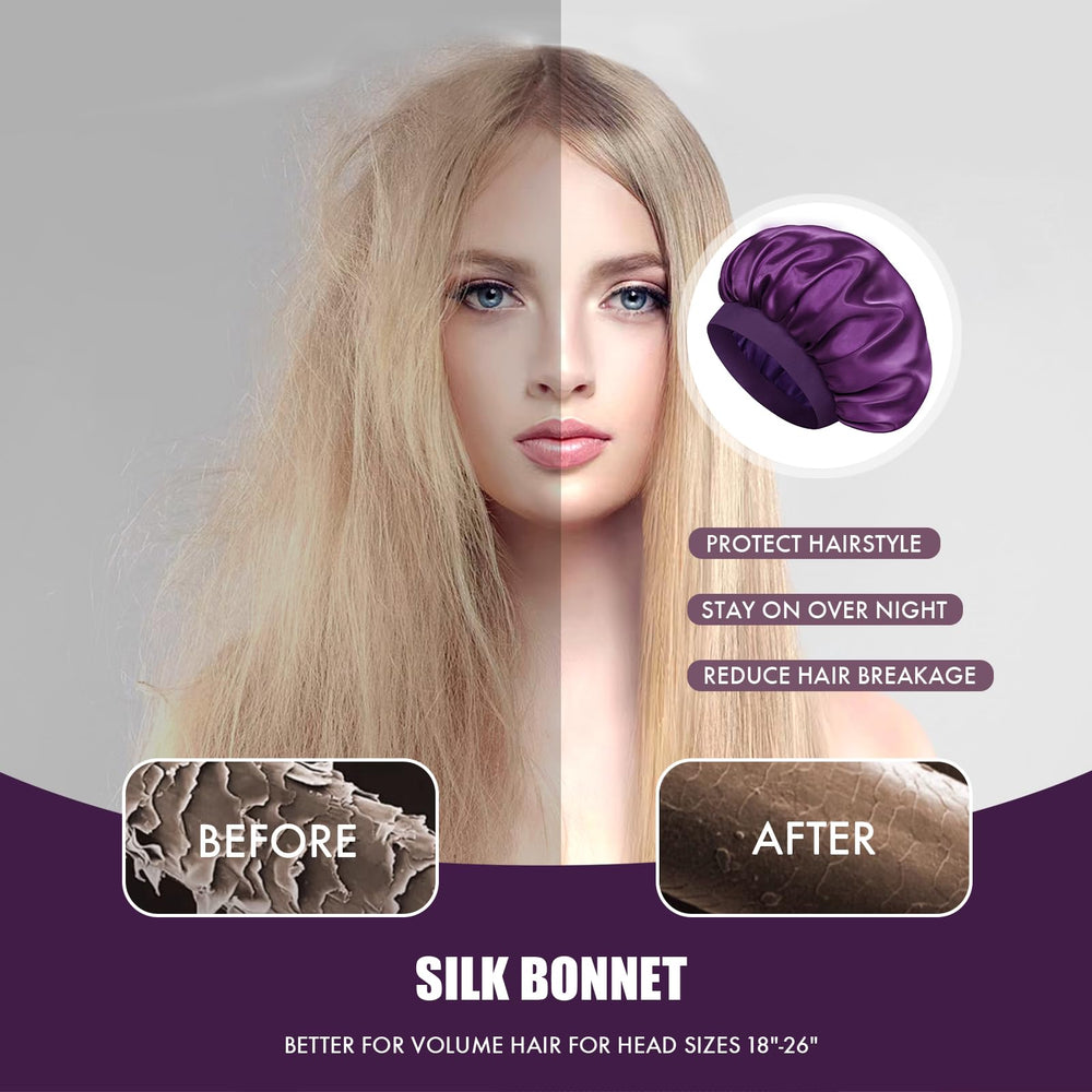 Doitory bonete de satén para cabello natural y rizado, reduce enredos.