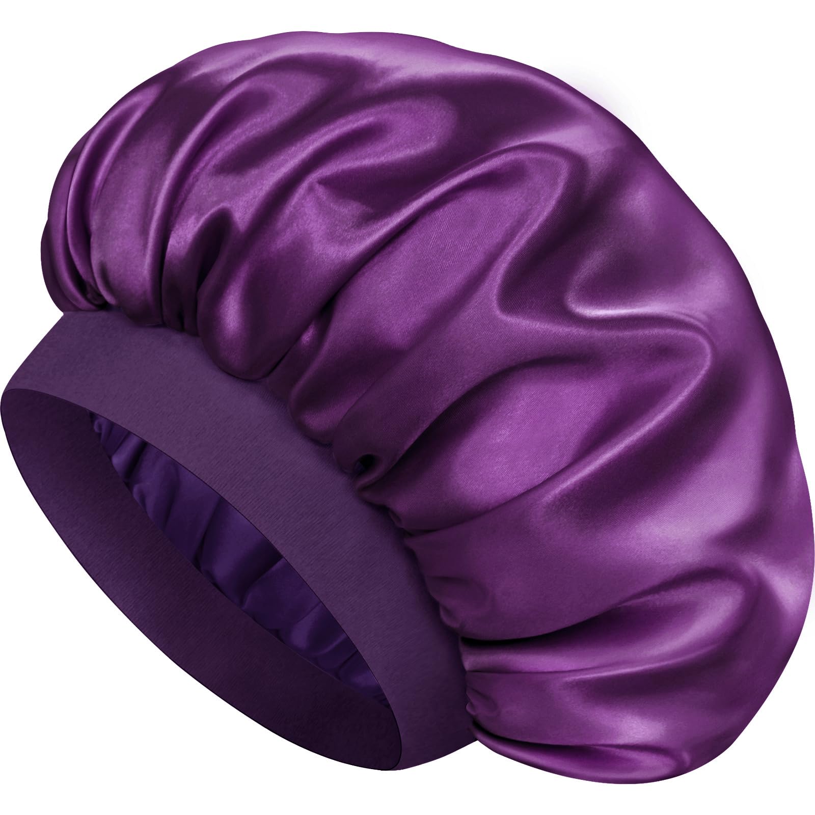 Doitory bonete de satén para dormir con doble capa protege el cabello durante la noche.