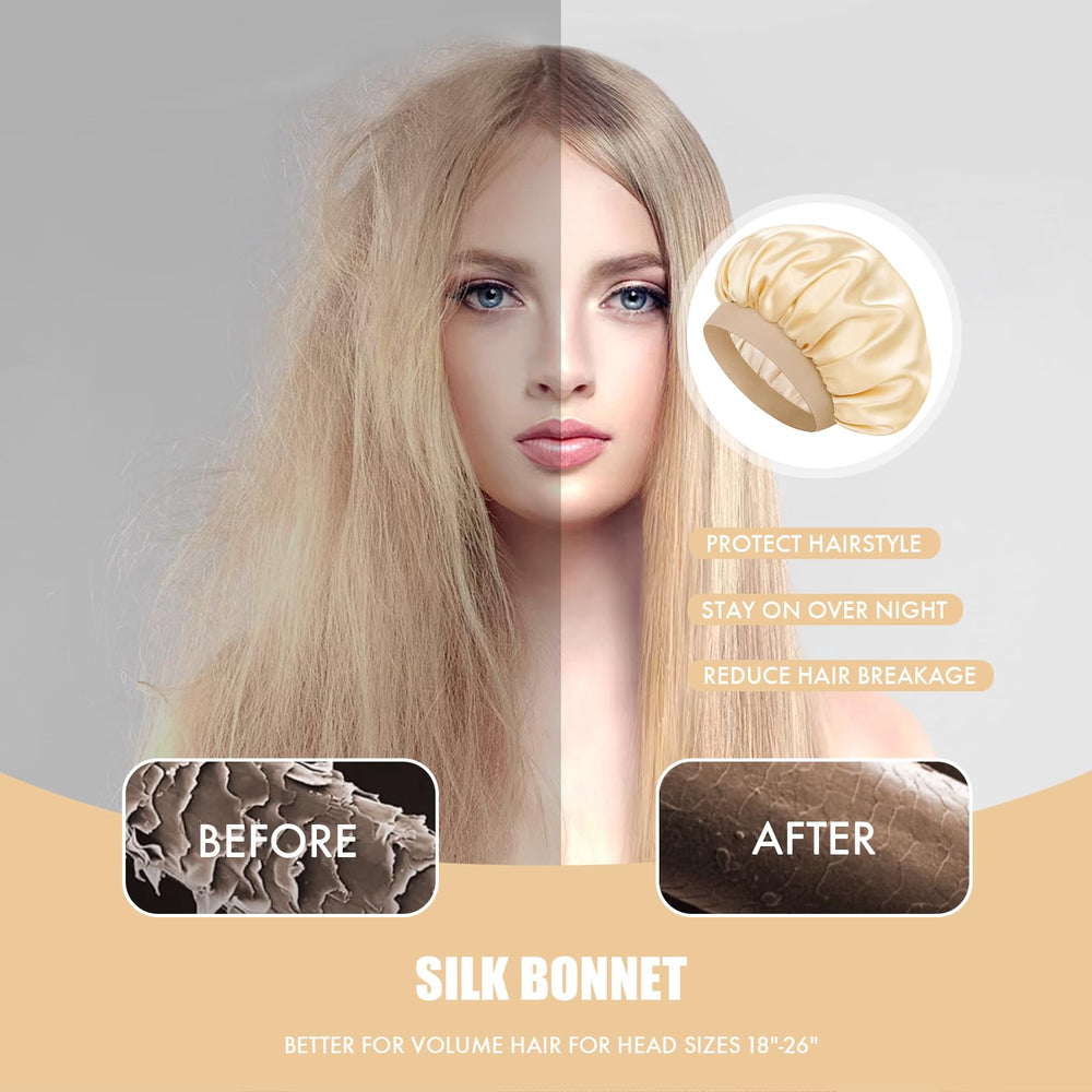 Gorrito Doitory de seda satén doble capa mantiene aceites naturales del cabello