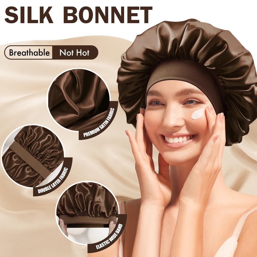 Doitory gorro-seda-elastico-suave ofrece ajuste cómodo sin marcar la frente.