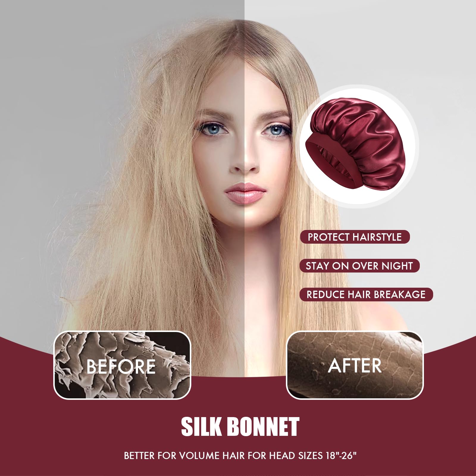 Doitory bonete para cabello rizado y natural evita enredos nocturnos.